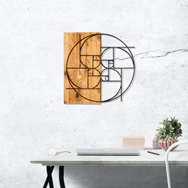 Wallity Golden Accesorio decorativo de pared Negro y Nogal